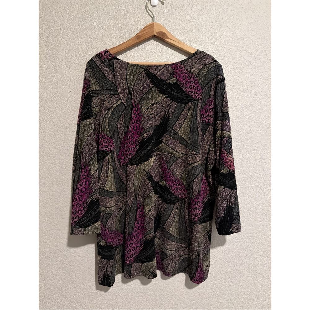 JM Collection Tunic Blouse Top 2X Luxury Money Career Dressy Work Faux Wrap - Picture 4 of 5